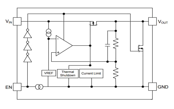 Blockdiagramm - Diodes Incorporated AP7347DQ LDO-Spannungsregler Blockdiagramm - Diodes Incorporated AP7347DQ LDO-Spannungsregler
